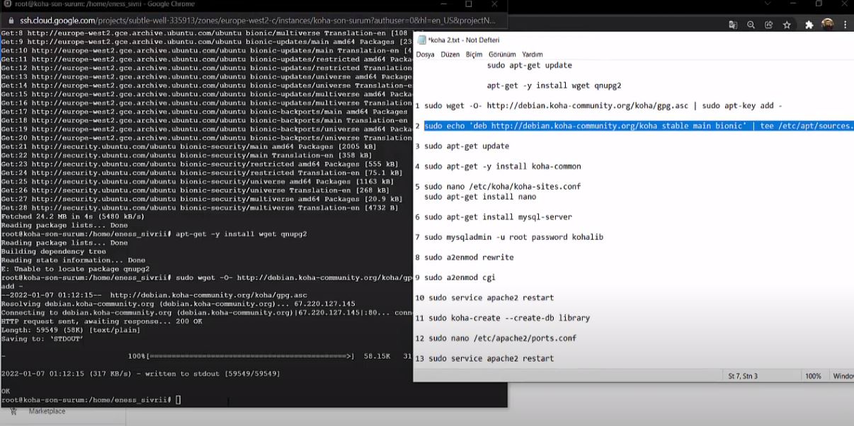 Google Cloud Üzerinden Ücretsiz KOHA Kütüphane Sistemi Kurulumu | Install Koha on Google Cloud